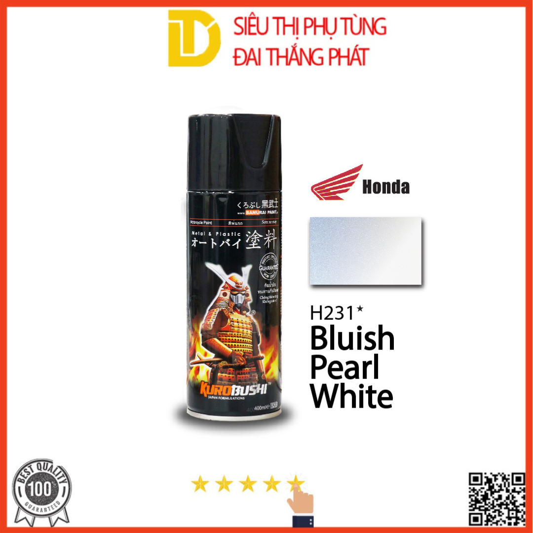 Sơn Samurai sơn xịt xe máy H231* MÀU TRẮNG ÁNH XANH