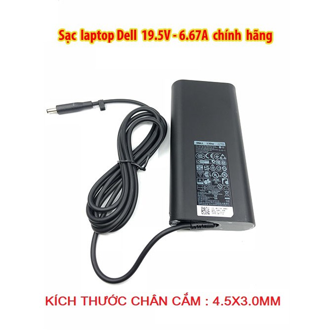 Sạc cho laptop dell xps 15 9530 9550 precision m2800 m3800 7540 precision 15 5510 5520 6.7a-130w chân 4.5*3.0mm-có video
