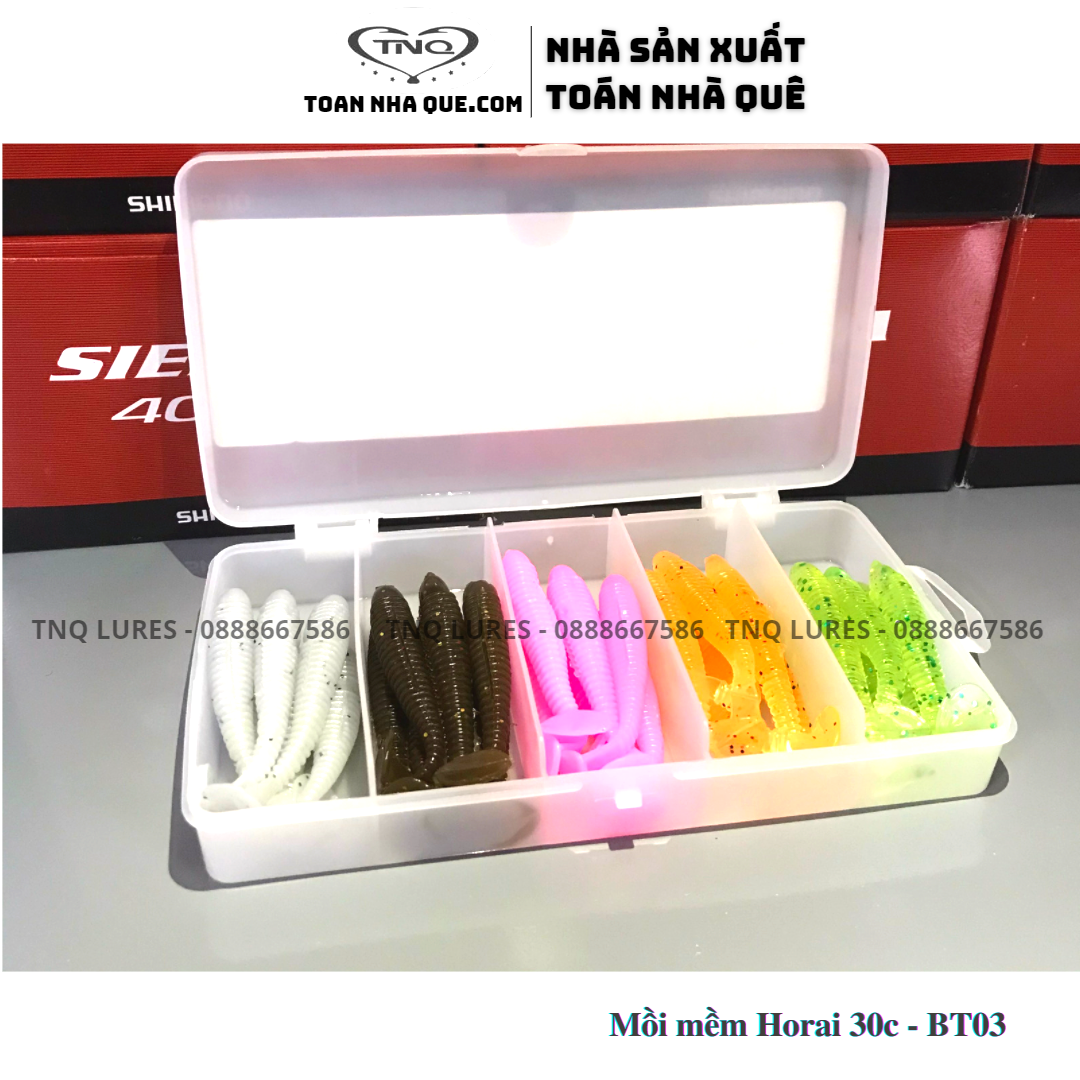 [ MẪU MỚI] Mồi mềm câu lưỡi sắt Horai BT03 (30 con) - TNQ LURES
