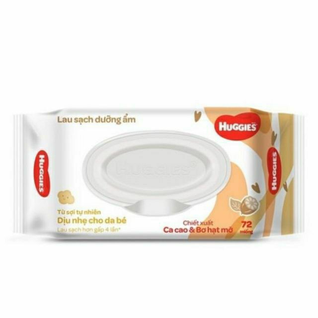 [HCM]Khăn ướt huggies 72 miếng chiết xuất ca cao & bơ hạt mỡ