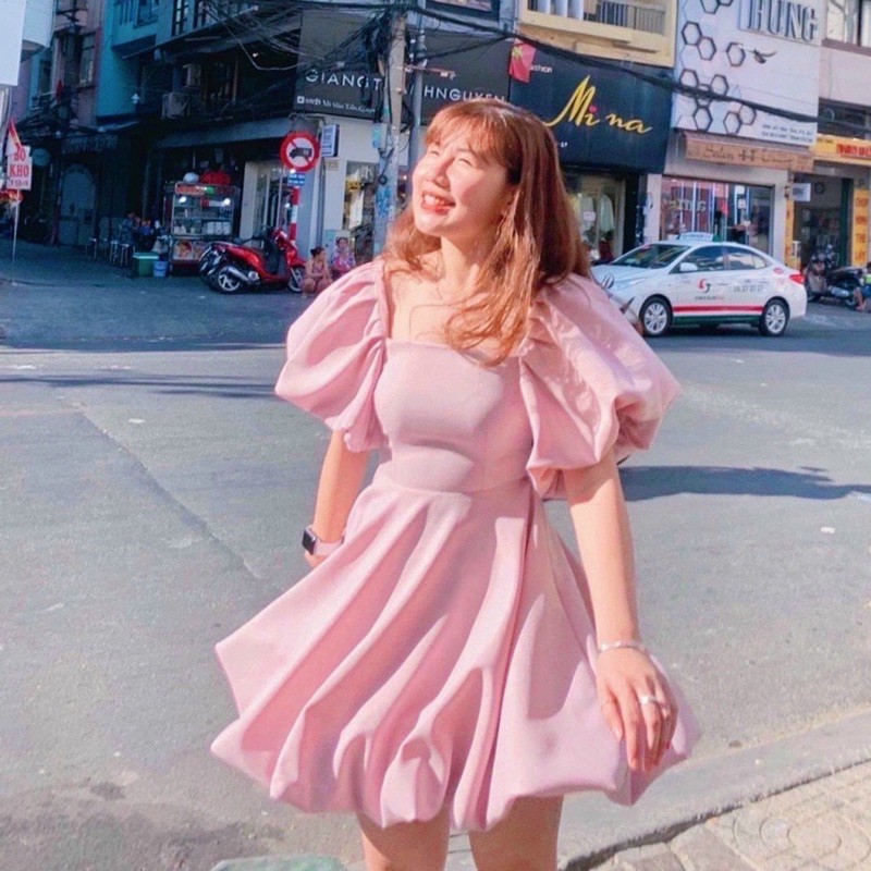 Đầm hồng tùng bầu tròn