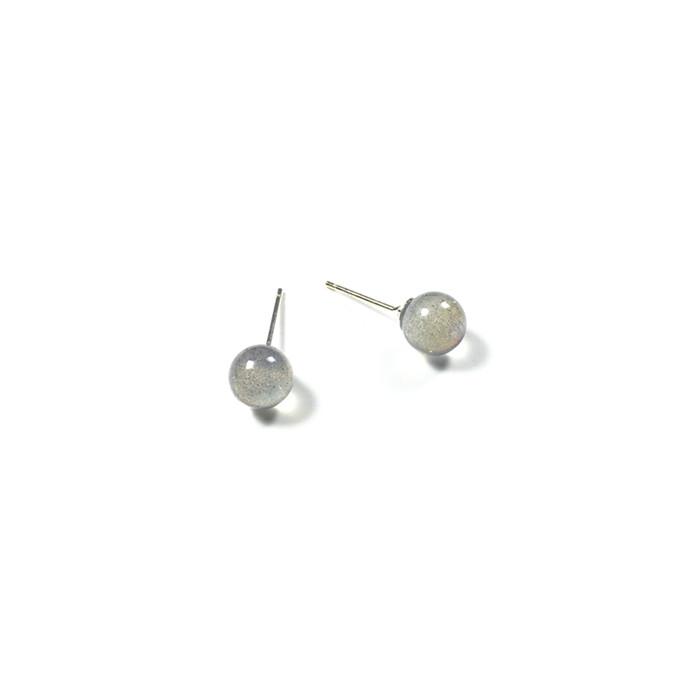 Bông tai đá moonstone ( mặt trăng )  kiểu cổ điển - hạt 6 ly