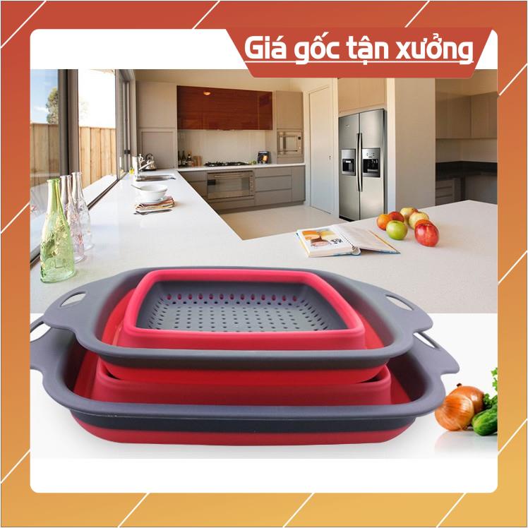 Bộ 2 Rổ Xếp Gọn Vuông Cao Cấp