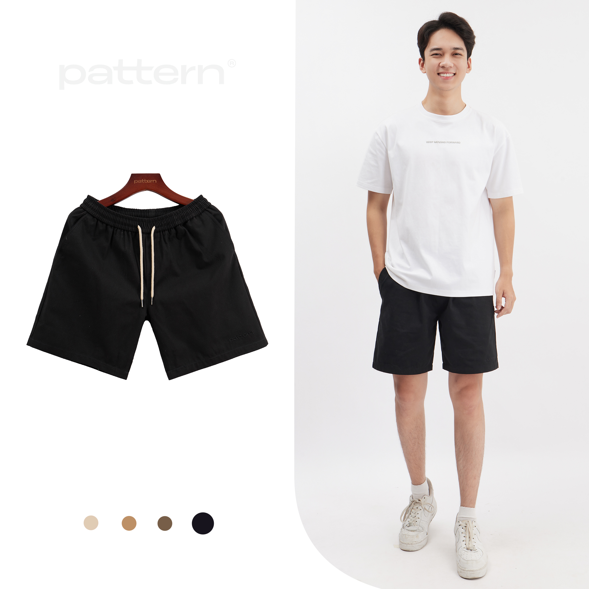 Quần đùi nam PATTERN THE 1992 Short kaki cạp chun