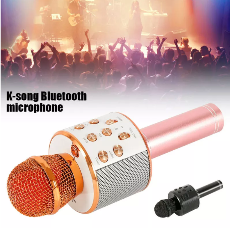Micro Karaoke 858 Tích Hợp Loa Bluetooth Mic 858 hát hay âm thanh to Tích hợp loa bluetooth âm thanh to
