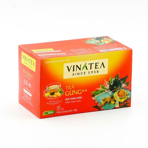 Trà gừng túi lọc Vinatea hộp 40g