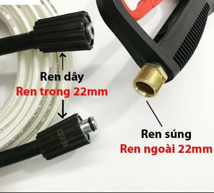 Dây xả nước máy rửa xe 20m + đầu nối