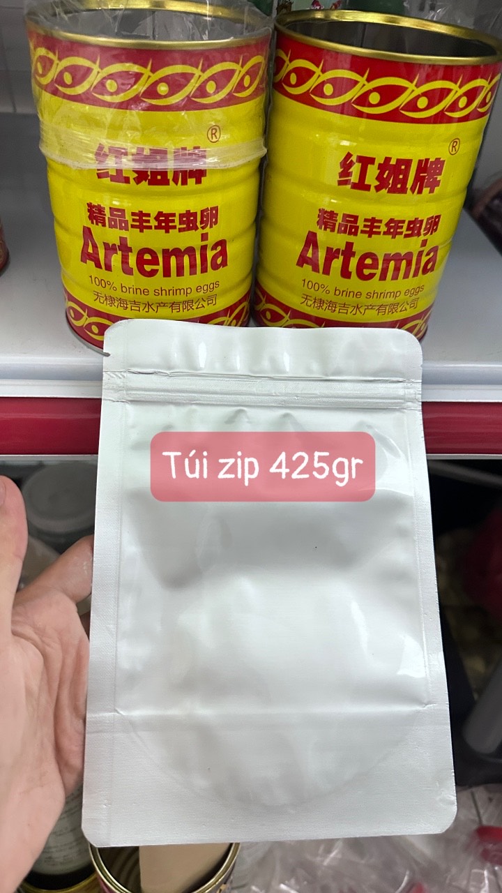 🐠🐟 túi zip 425g artemia ấp nở tq lon vàng tỉ lệ nở rất cao, giá trị dinh dưỡng cao , date mới nhất
