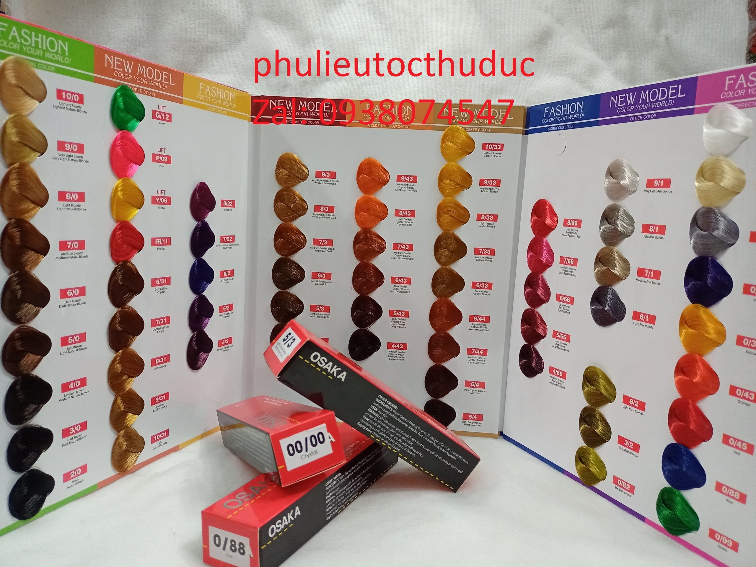 63 Màu nhuộm tóc osaka có kèm theo 100ml oxy trợ nhuộm và bao tay