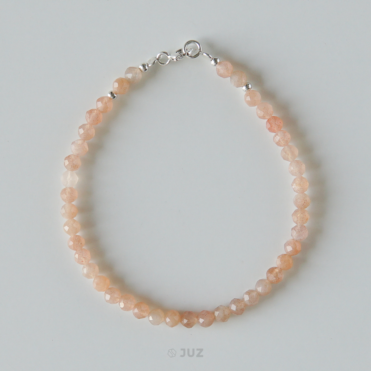 Vòng tay Peach moonstone 3.5mm