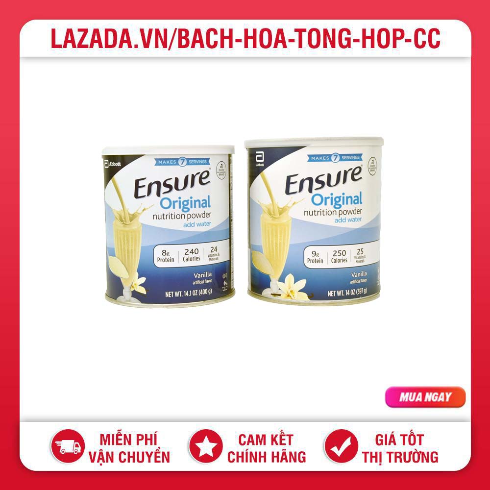 (Date 11.2025) Combo 2 Lon Sữa bột Ensure Original Nutrition Powder mẫu mới 400G Mỹ