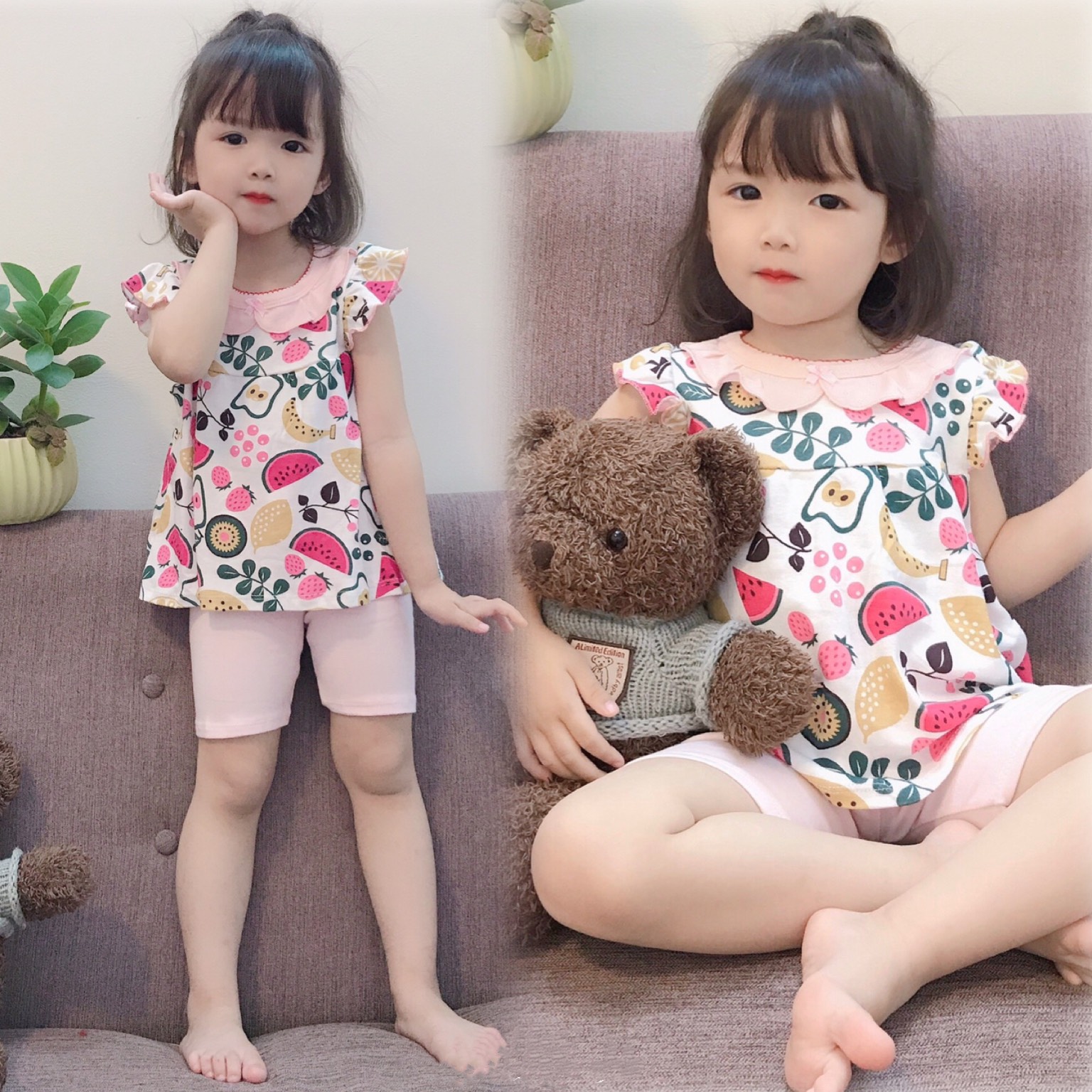 [HCM]Set bộ bé gái - Bộ bánh bèo bé gái (size nhỡ)