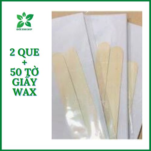 Que và Giấy Wax Lông ( 2 que gỗ và 50 tờ giấy wax )