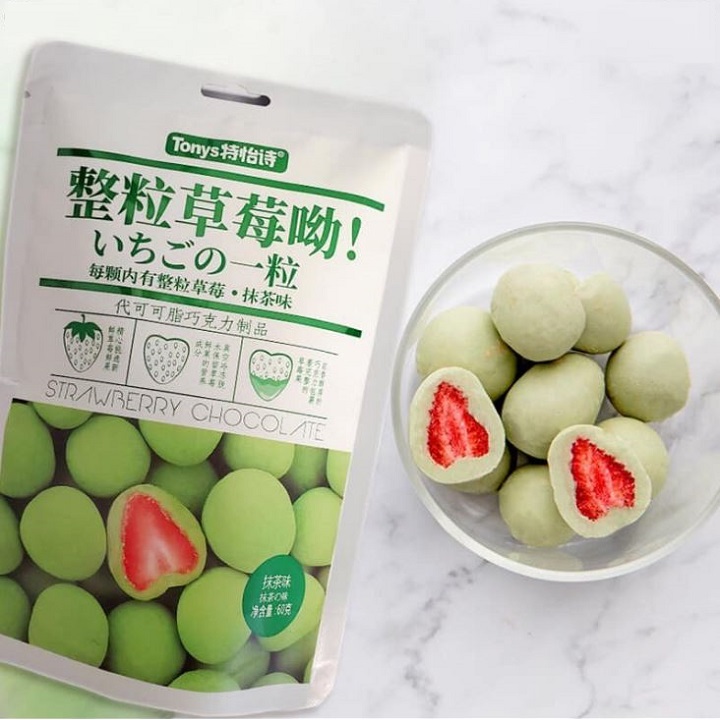 Socola bọc dâu tây sấy [Socola Matcha]