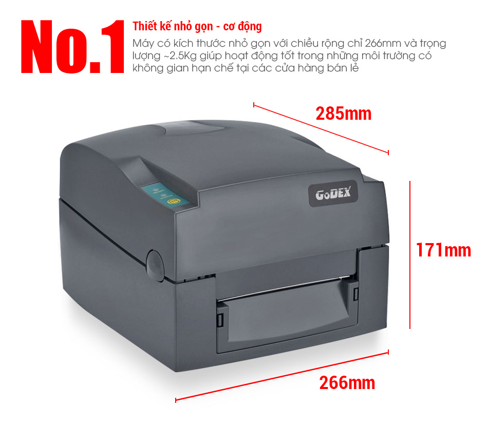 Máy in mã vạch nhãn Godex G500 (USB)