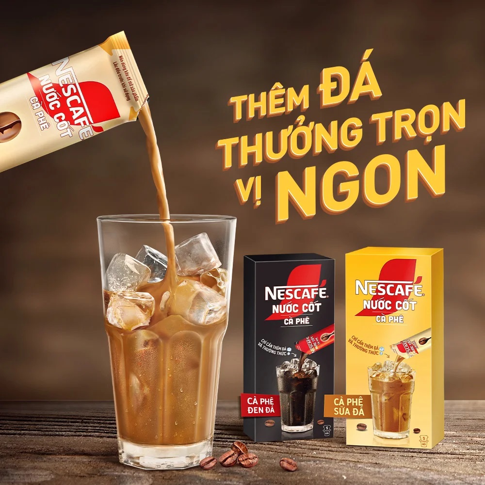 NESCAFE (hộp ĐEN 375ml / 5 gói) NƯỚC CỐT CÀ PHÊ ĐEN NESTLE Coffee