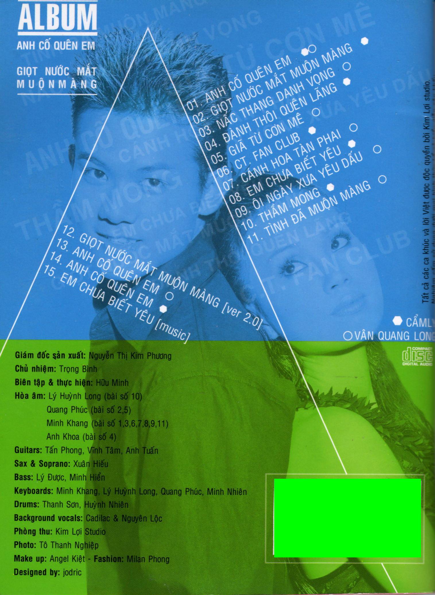 Bộ 5 đĩa cd nhạc Vân Quang Long 1