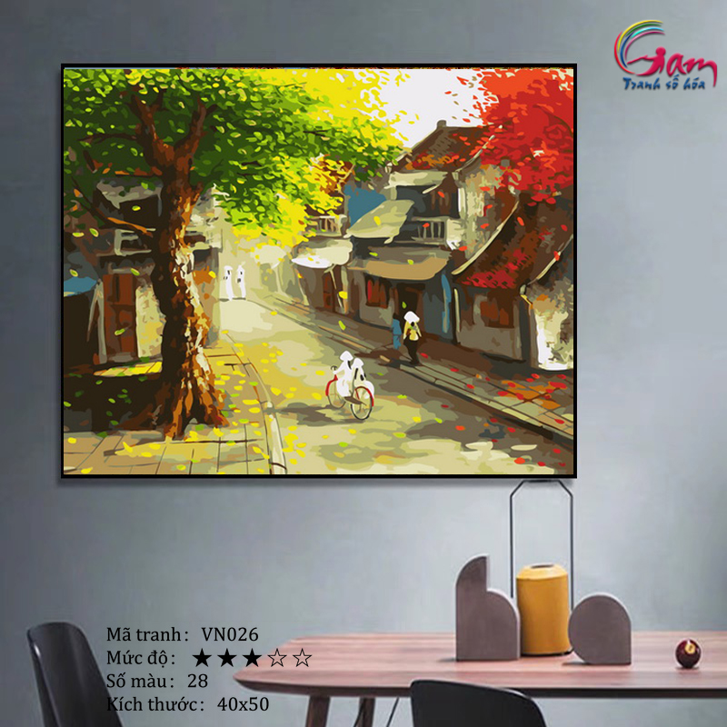 Tranh Tô Màu Theo Số Gam Phong Cảnh Việt Nam Phố Cổ Hà Nội Vn026 Đã Căng  Khung 40X50Cm | Lazada.Vn