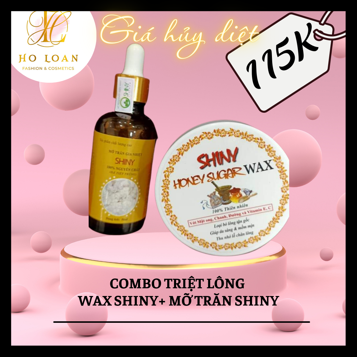 [HCM]Combo triệt lông vĩnh viễn Wax Shiny và Mỡ Trăn