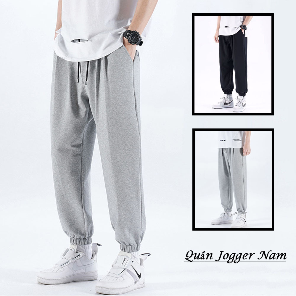 Quần Jogger Thể Thao Nam Trơn Basic Lưng Chun Co Giãn Ống Suông Bo Gấu Trẻ Trung Hot Trend 2024 Thời Trang FASHION4MENHN QUAN SM002