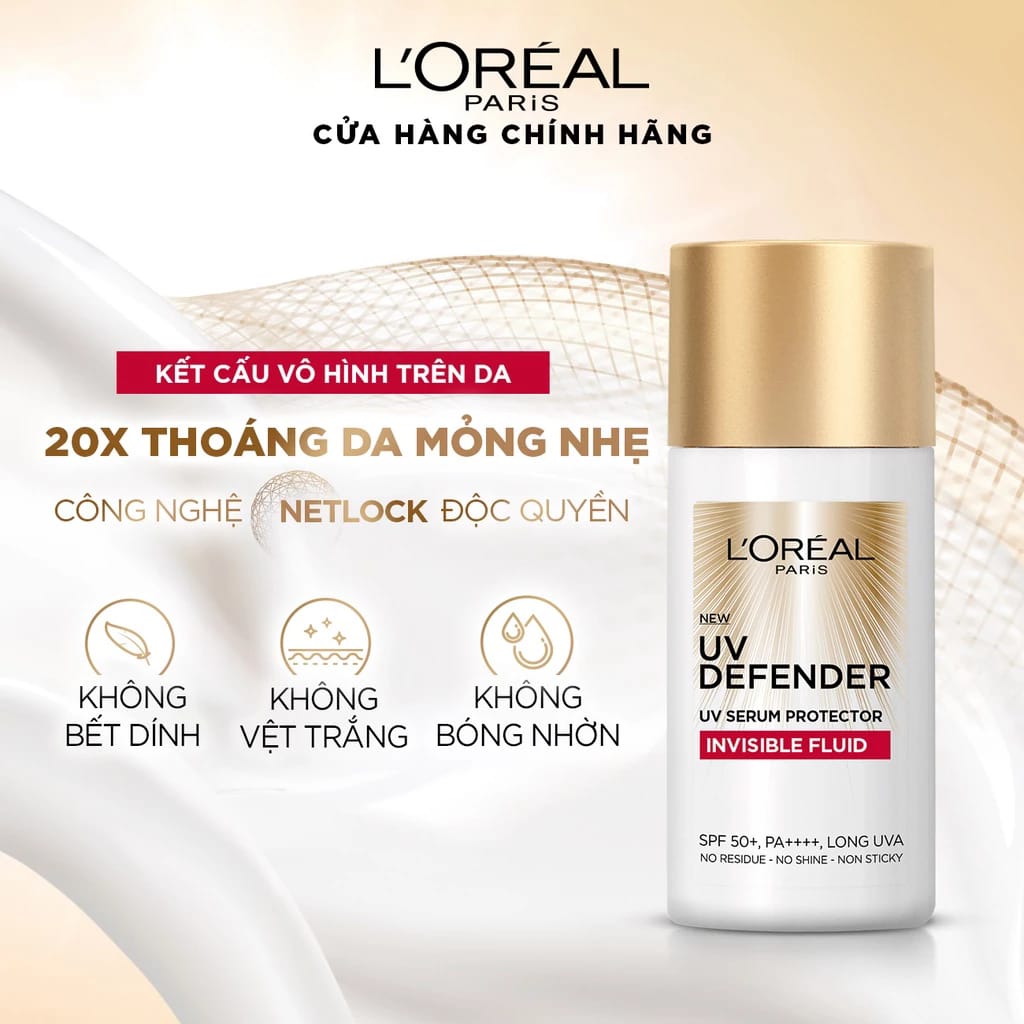Kem Chống Nắng Loreal Invisible Fluid SPF 50+ 50m