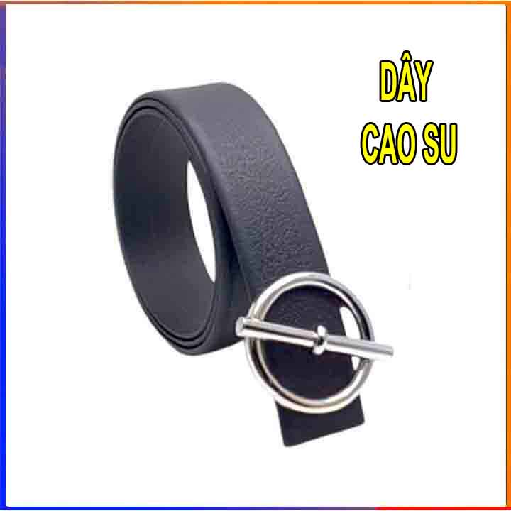 Thắt lưng da nam mặt tròn chéo thời trang có màu trắng