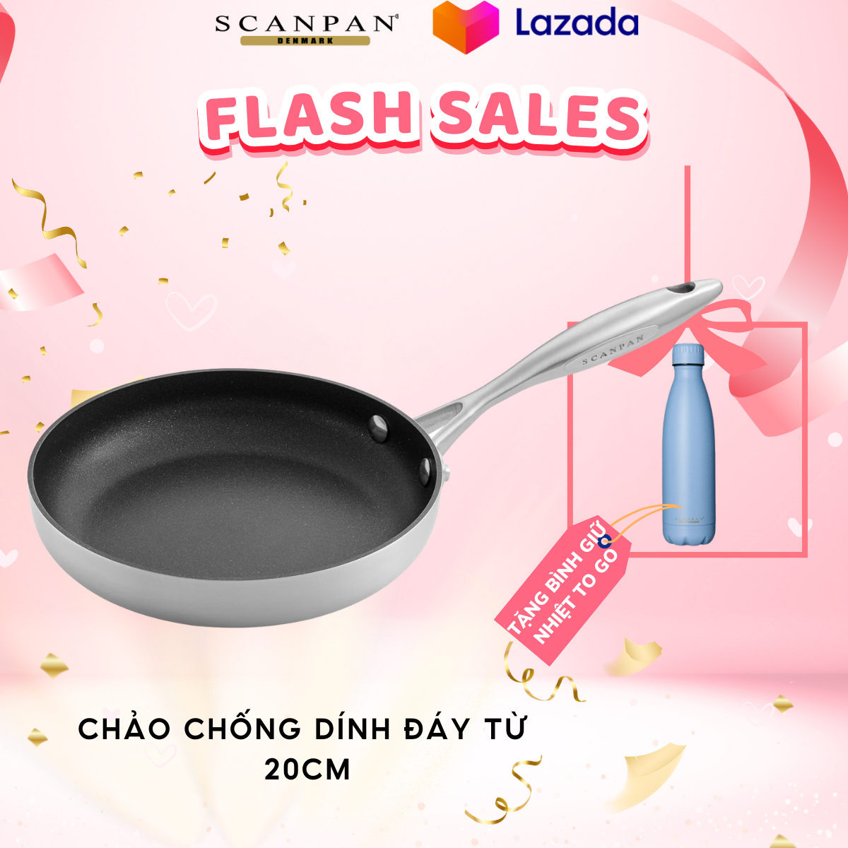 Chảo chống dính Scanpan CTX dùng bếp từ 20/24/26/28cm, bảo hành 3 năm, sản xuất Đan Mạch - 65002000/65002400/65002600/65002800