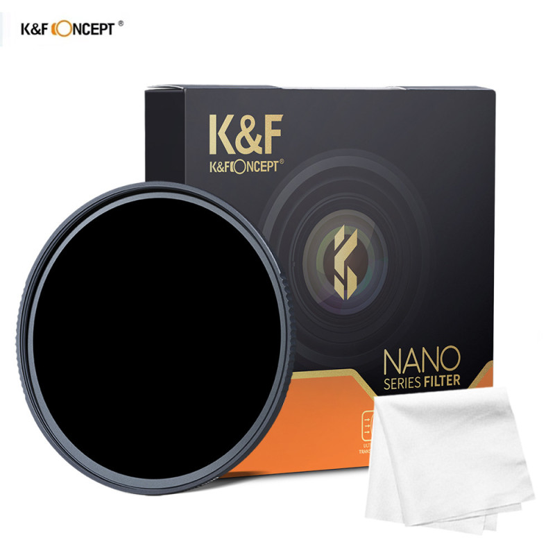 K&F Concept 37mm 49mm 52mm 67mm 77mm 82mm 86mm 95mm ND1000 10 Stops ND Lens Filter Fixed Neutral Density Filter HD 18 Layer Super Slim Multi-Coated Glass Nano-X MRC Series Filter for Camera Lens