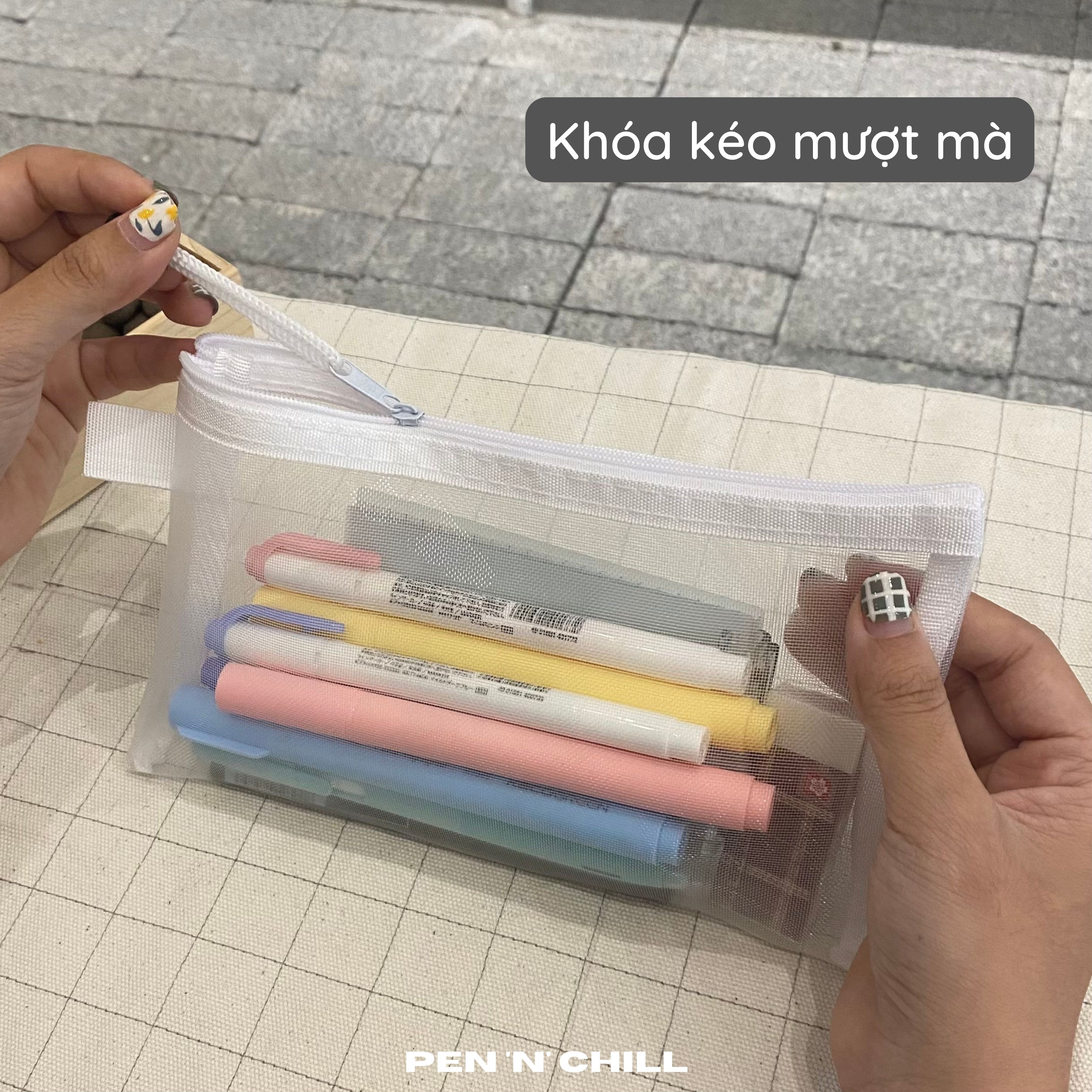 Túi đựng bút lưới tối giản đa năng