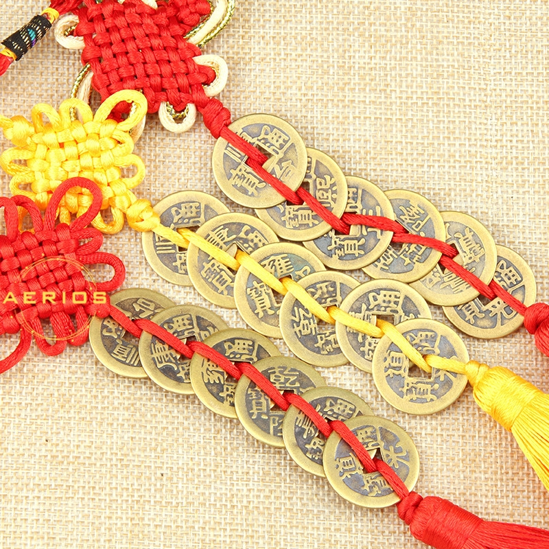 Dây xu lục đế (xâu 6 đồng xu), chuỗi xu may mắn