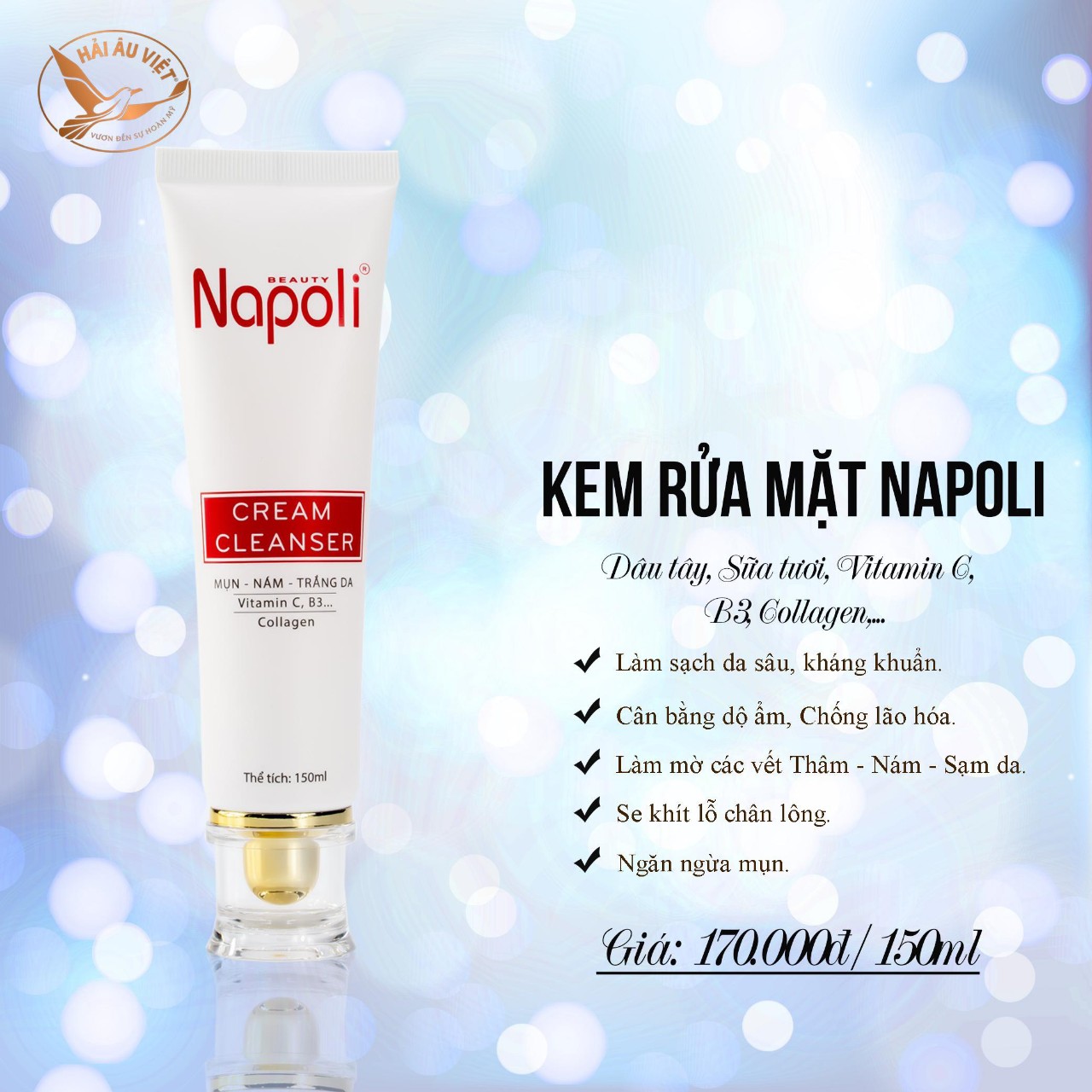 combo kem rửa mặt +noãn +kem face
