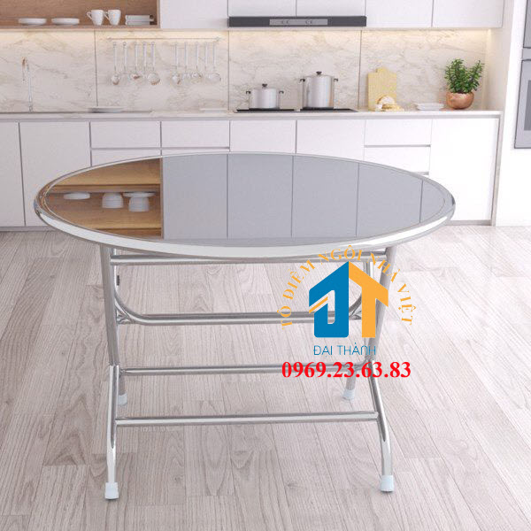 Bàn tròn inox 304 cao cấp 1m2 – Nội Thất Đại Thành