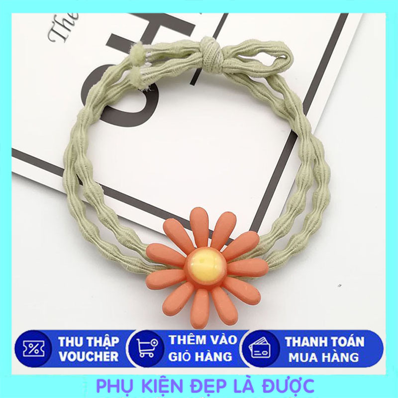 🌼 Combo 2 Thun Buộc Tóc Hoa Cúc Xinh Lung Linh 🌼