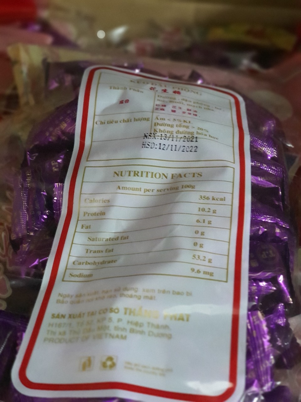 Kẹo Đậu Phộng Cafe 500G Hiệu Thắng Phát