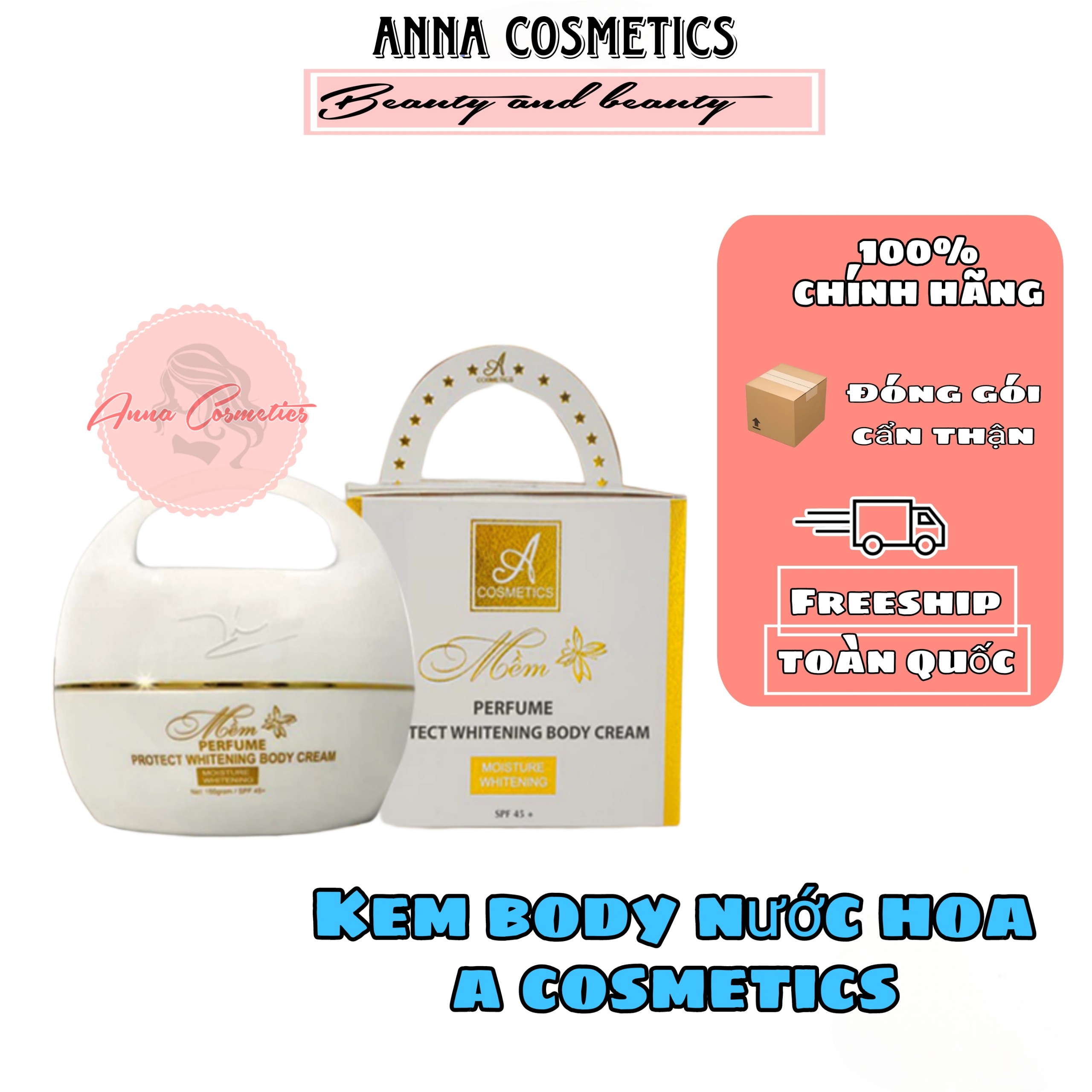 Kem body a cosmetics mềm trắng da hương nước hoa 150g