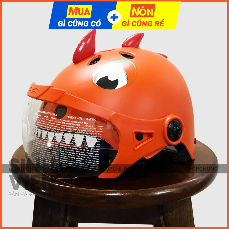 Mũ bảo hiểm trẻ em khủng long kính