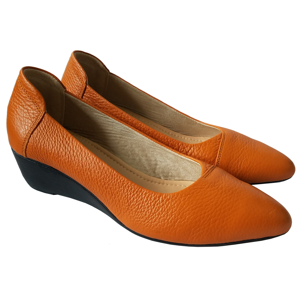 Giày Búp Bê BIGBEN Da Bò Thật Cao 5cm BB138