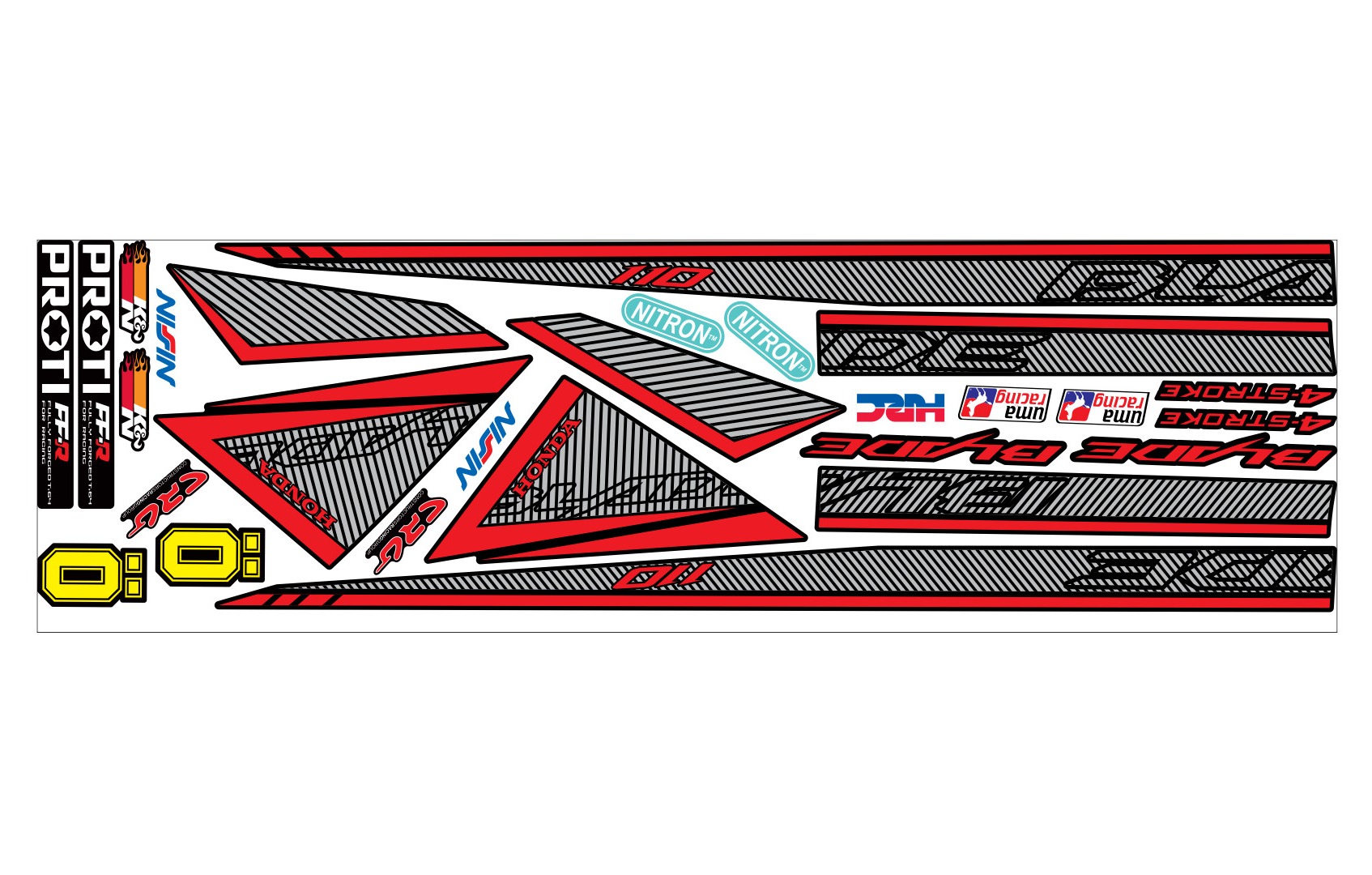 Tem rời wave blade 110 sọc dán xe đen nhám