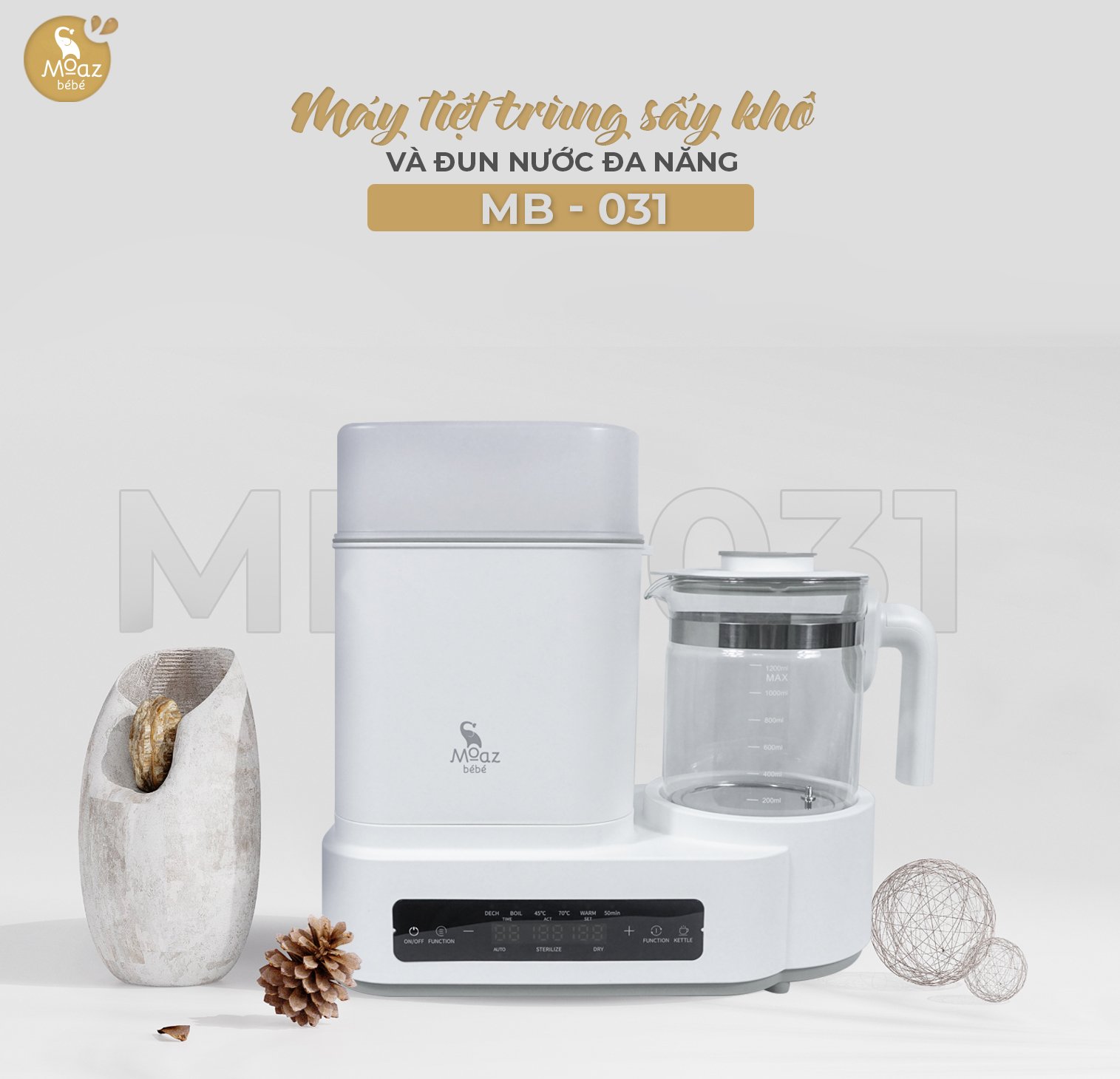 Bình thủy tinh thay thế 1.2L Moaz Bebe MB-031