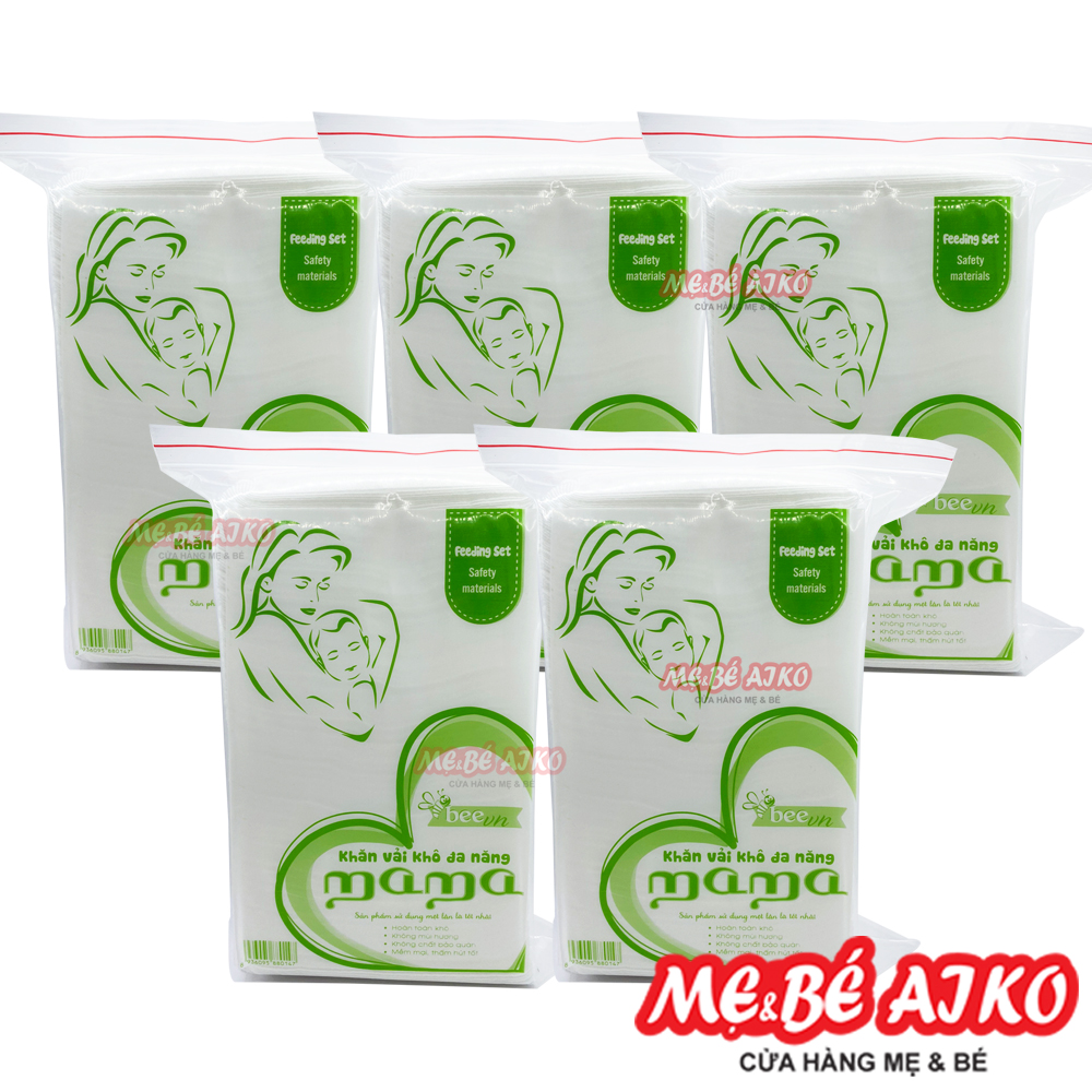Combo 5 gói khăn vải khô, khăn khô đa năng mama 320g