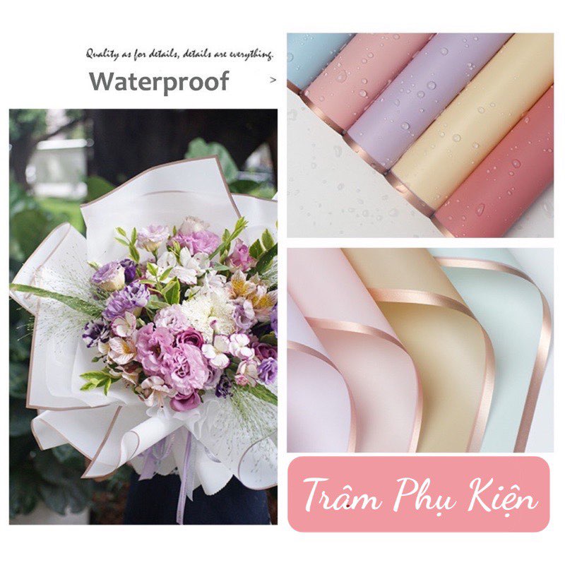 Giấy bóng mờ viền đồng bó hoa (Tập20 tờ)