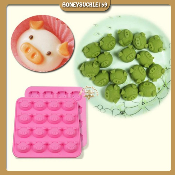 Khuôn Silicon Đổ Socola/Thạch/Đá/Kẹochipchip/Pudding Hình Mặt Heo Xinh