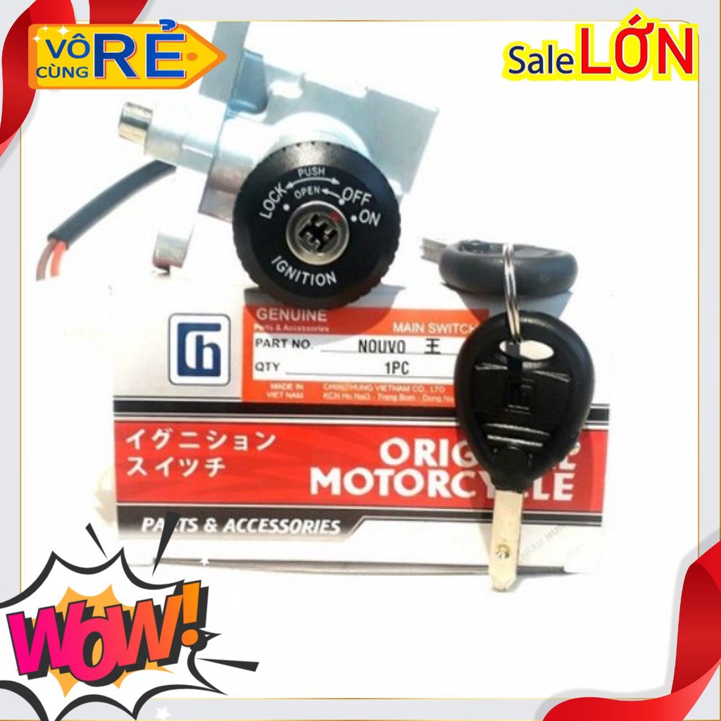 Ổ khóa 6 cạnh Nouvo 1 2 3 (ổ khóa điện cho xe máy yamaha ya)