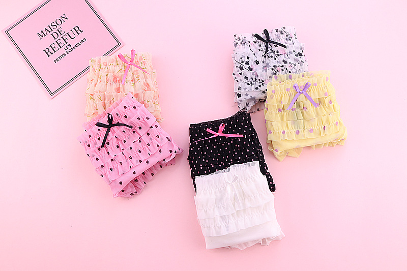 Combo 5 Quần Lót Nữ Ren Tầng Công Chúa Candy 303 – Set 5 Chiếc Thoáng Mát, Mềm Mại, Kiểu Dáng Dễ Thương