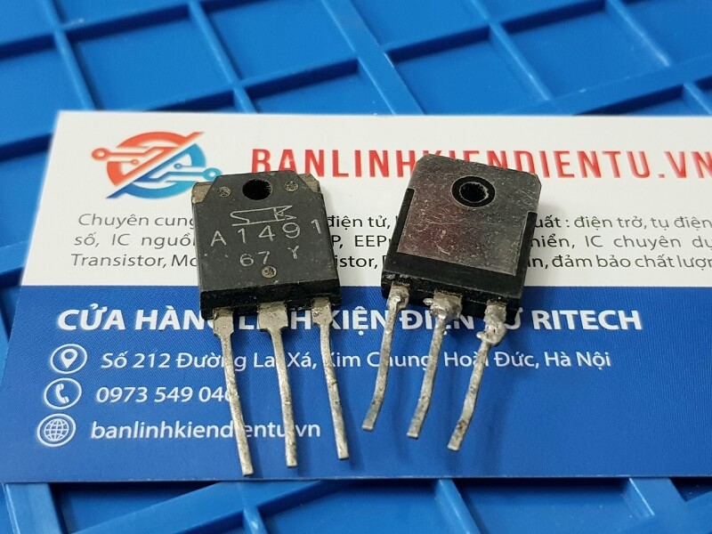 A1491 2sa1491 sanken transistor 140v 10a tháo máy