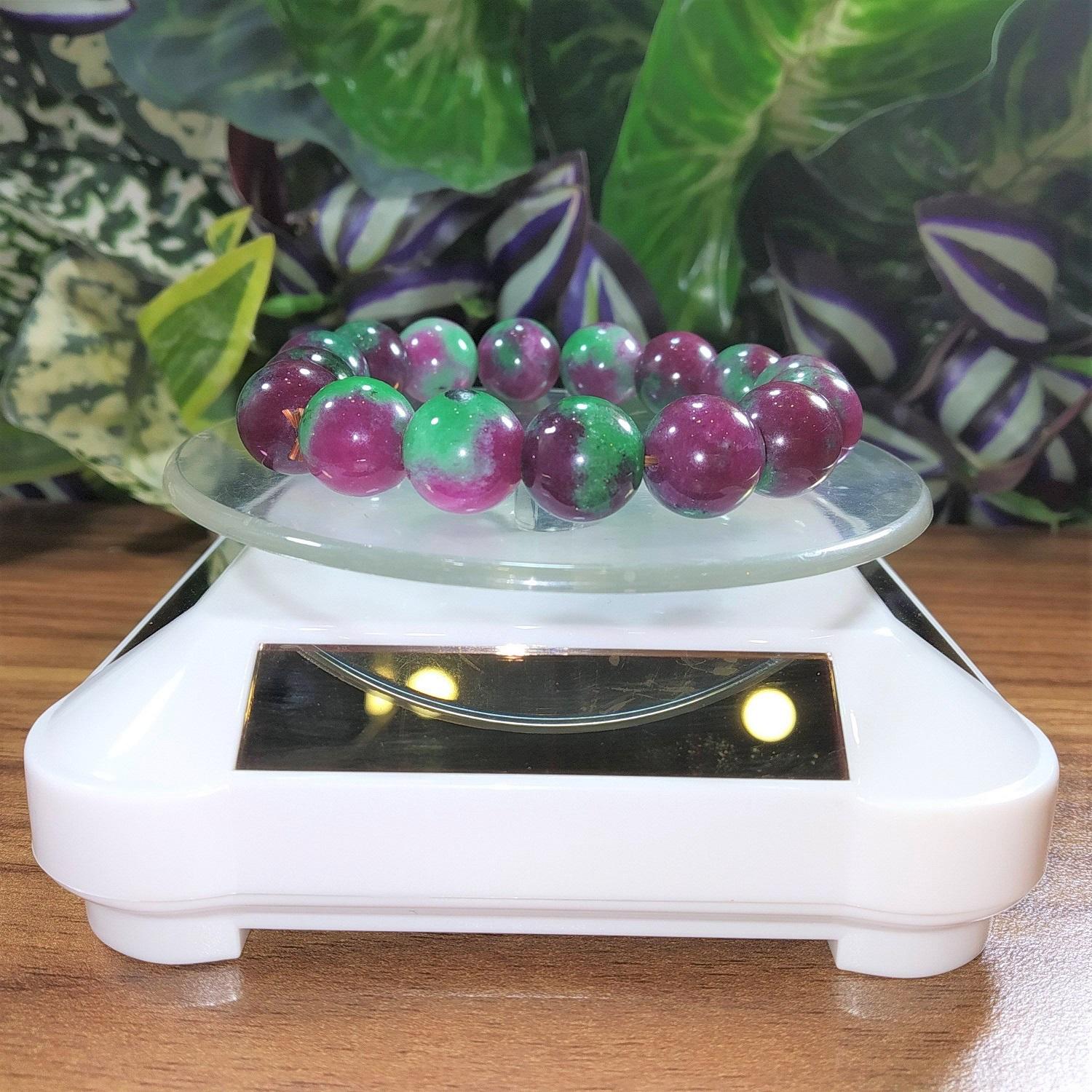 Vòng phong thủy, Vòng đá tự nhiên ruby Nam Phi đa sắc 12li