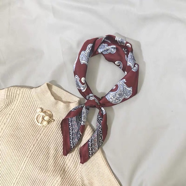 Khăn bandana lụa vuông size 60x60cm - Khăn turban