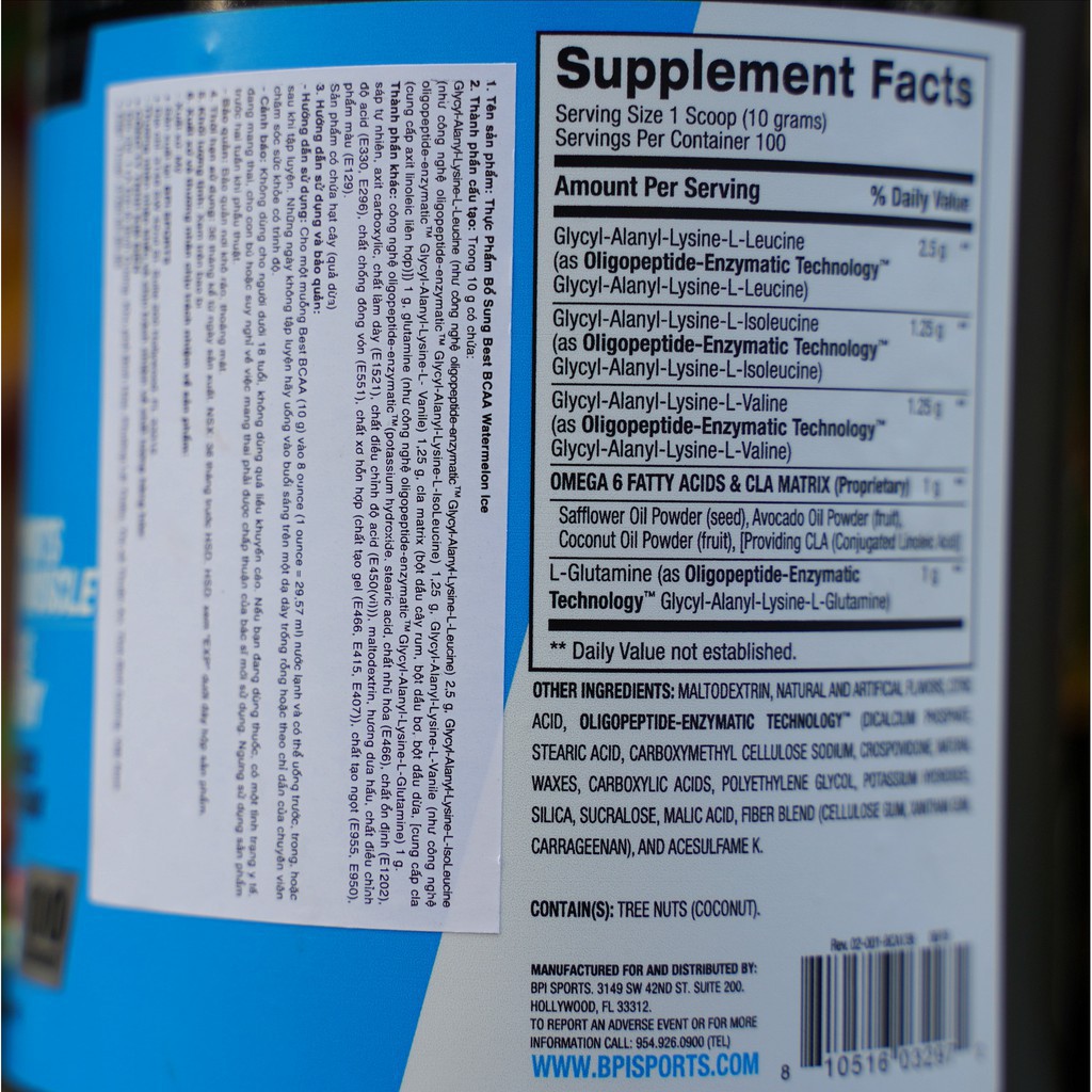 Thực Phẩm Bổ Sung BPI Best Bcaa 100 Lần Dùng - Nho