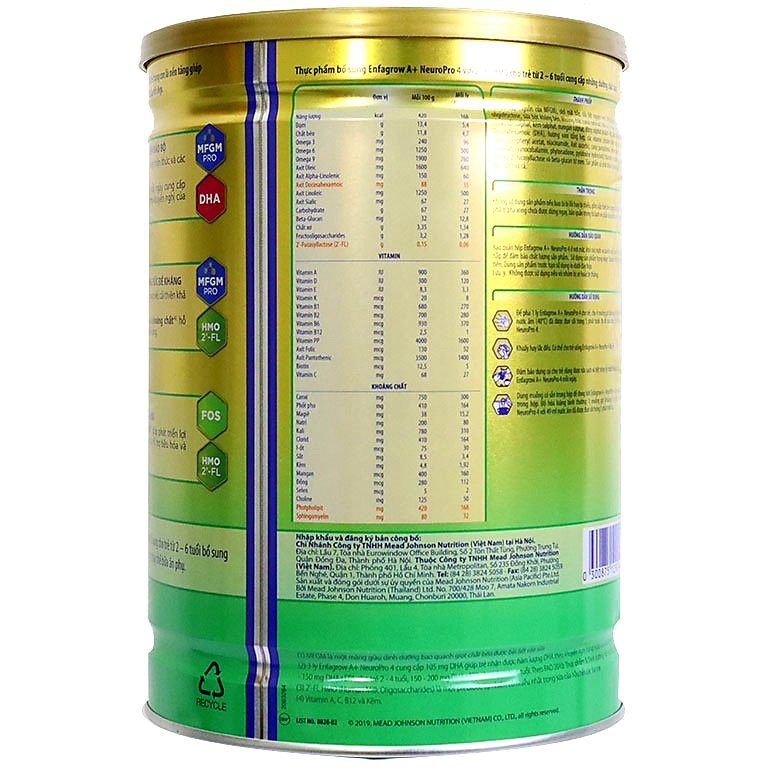 Sữa ENFAGROW 4 A+MFGM & DHA 1.7Kg (2-6 tuổi)
