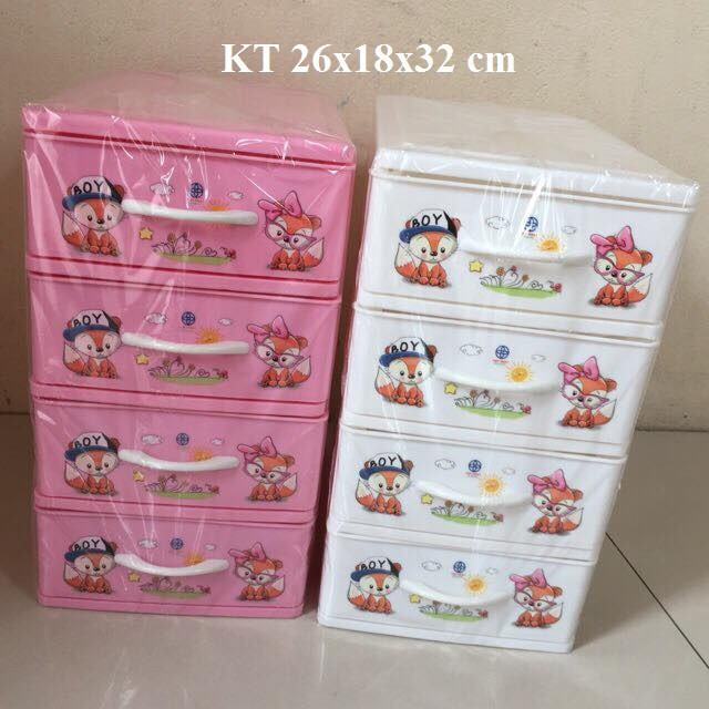 Tủ cho bé mini 4 ngăn nhựa Việt Nhật (tủ nhỏ không đựng quần áo)